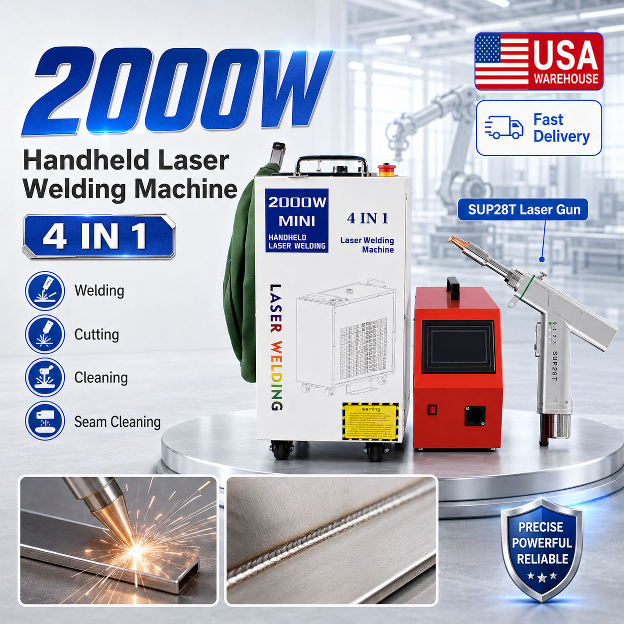 Laser Soldering Machine Handheld - Spawarka laserowa 2000W 4 w 1: