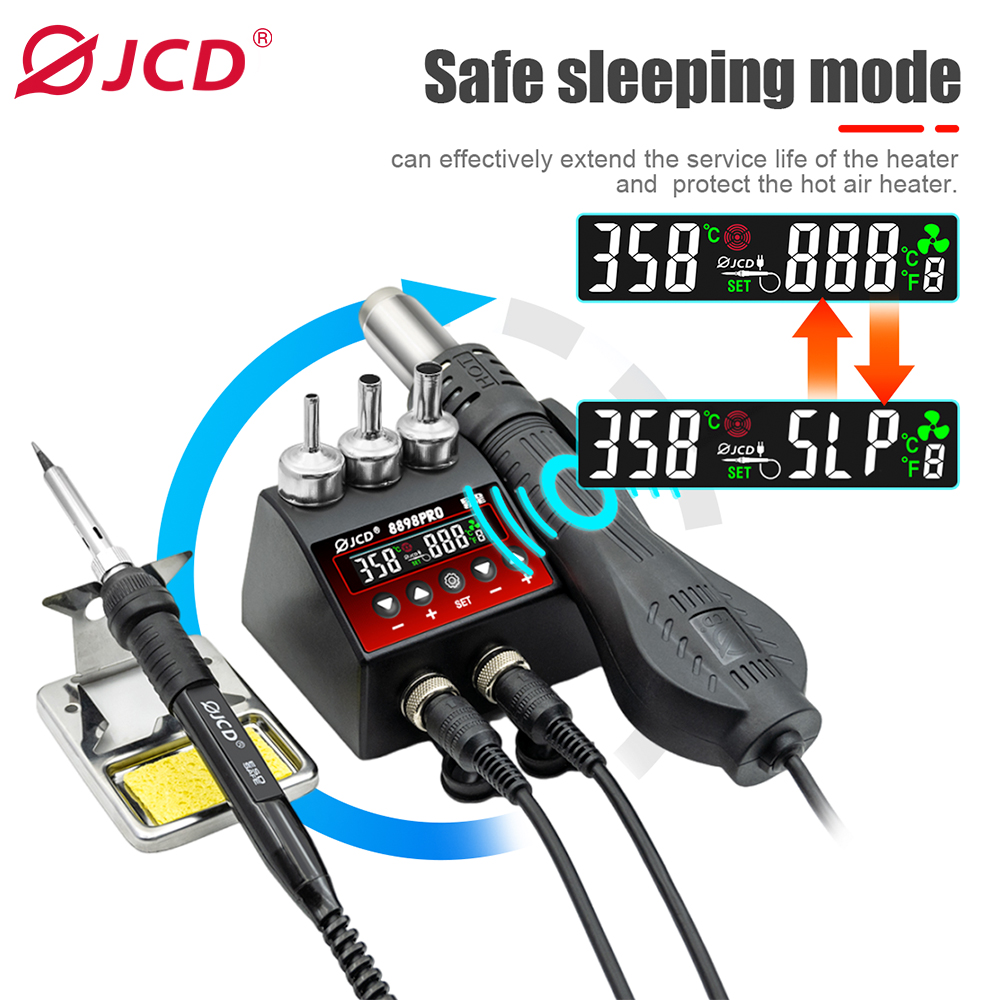 2 In 1 Soldering Rework Station 750W - JCD 8898Pro Stacja lutownicza 2 w
