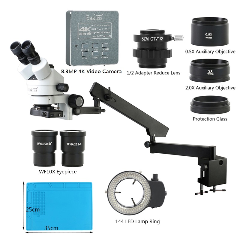 Simul Focal Zoom 3.5X-90X rami – Trinocular Stereo Microscope 7X-45X recenzja i cena