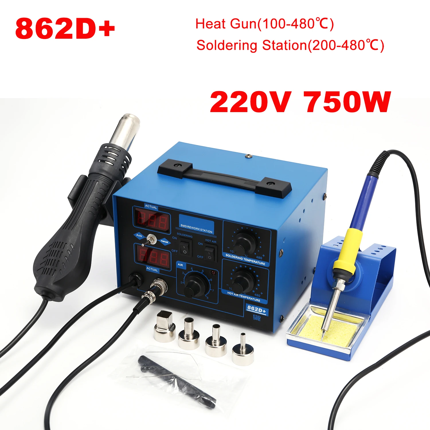 Stacja lutownicza 2 w 1 750W z – 2 In 1 Soldering Rework Station 750W recenzja i cena